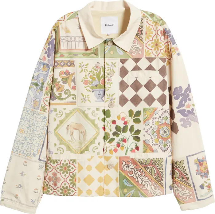 Mosaic Print Shirt Jacket | Nordstrom