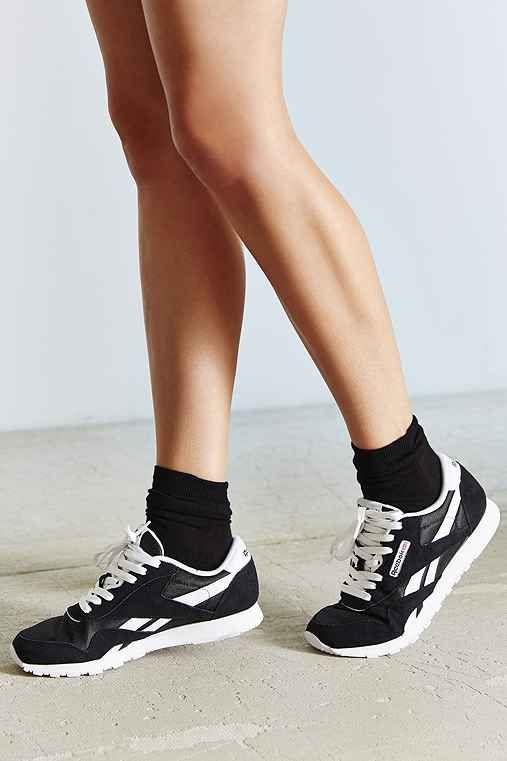 Reebok Classic Running Sneaker,BLACK & WHITE,9 | Urban Outfitters US