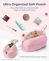 BAGSMART Makeup Bag for Women, Elegant Compact Travel Bag, Cute Portable Sherpa Make Up Bag Lipst... | Amazon (US)
