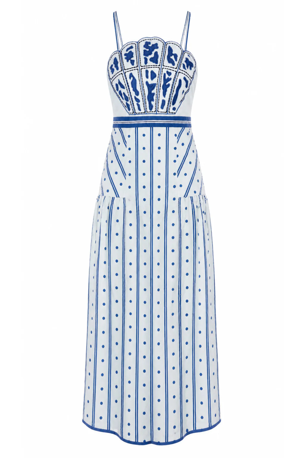 Hunter Cloud Ribbon Stripe Midi Dress | Anna Cate Collection
