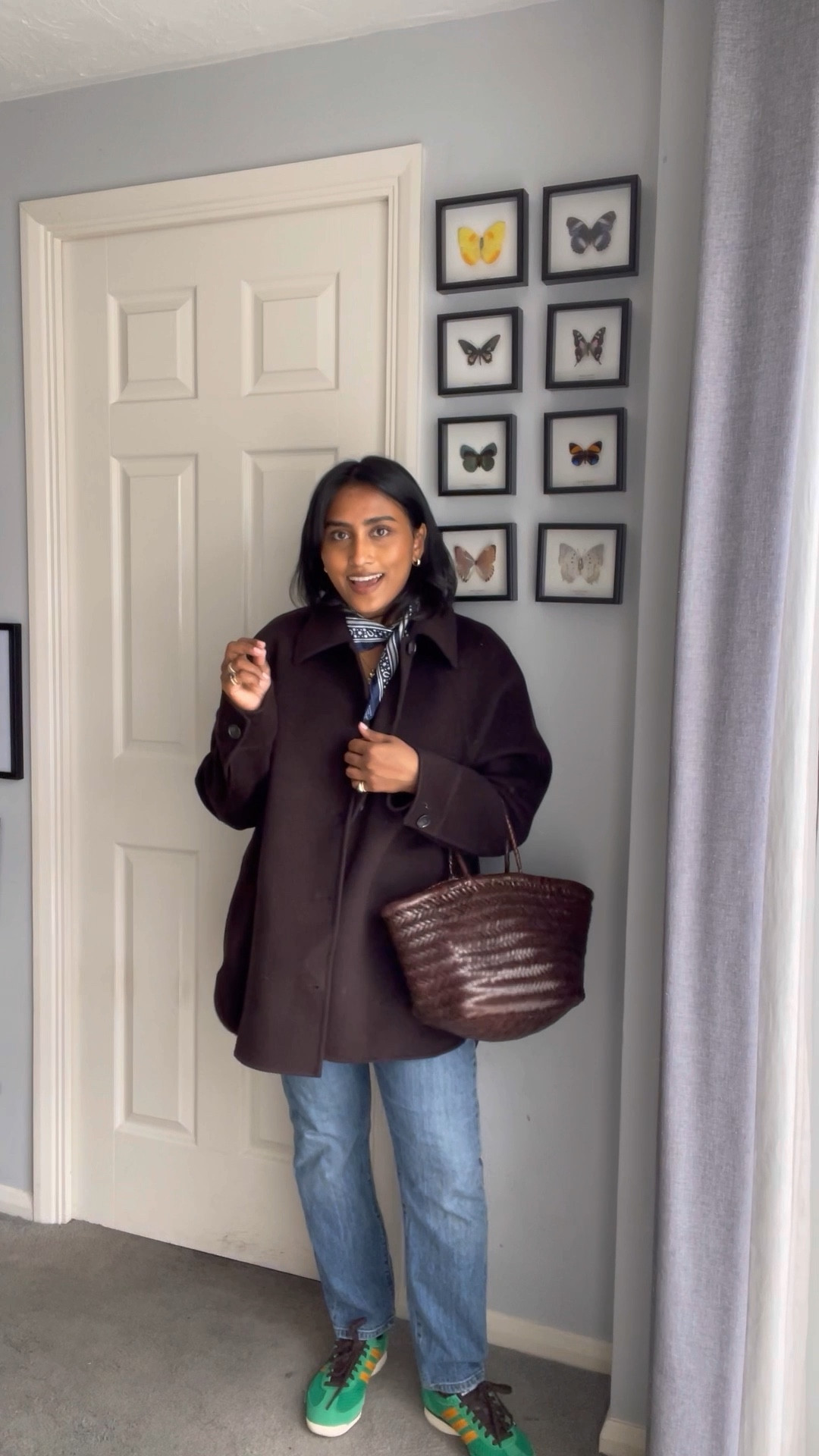 Day 4 of 30 days of autumn outfits 

Brown coat 
Levis 501 
Dragon diffusion 
Adidas x wales bonnet 
Hermes scarf 

#LTKeurope #LTKSeasonal #LTKmidsize