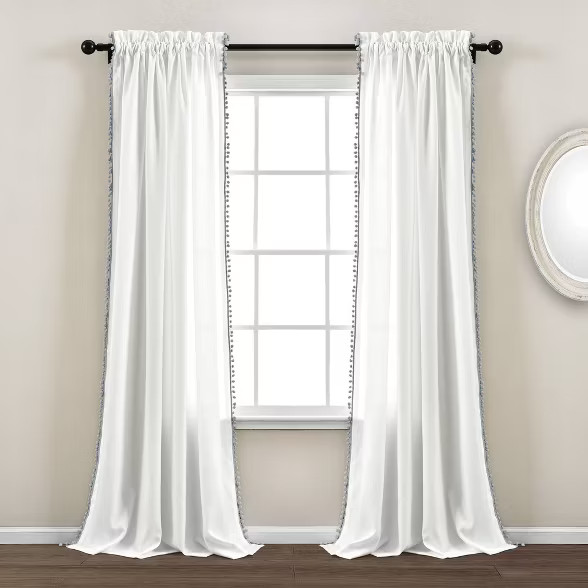 Pom Pom Window Curtain Panel - Lush Décor | Target