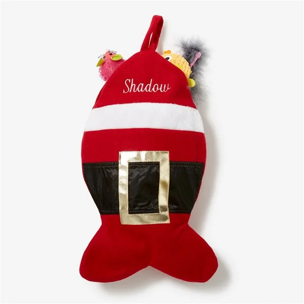 Personalized Cat Christmas Stocking - Santa Belt | Personalization Mall