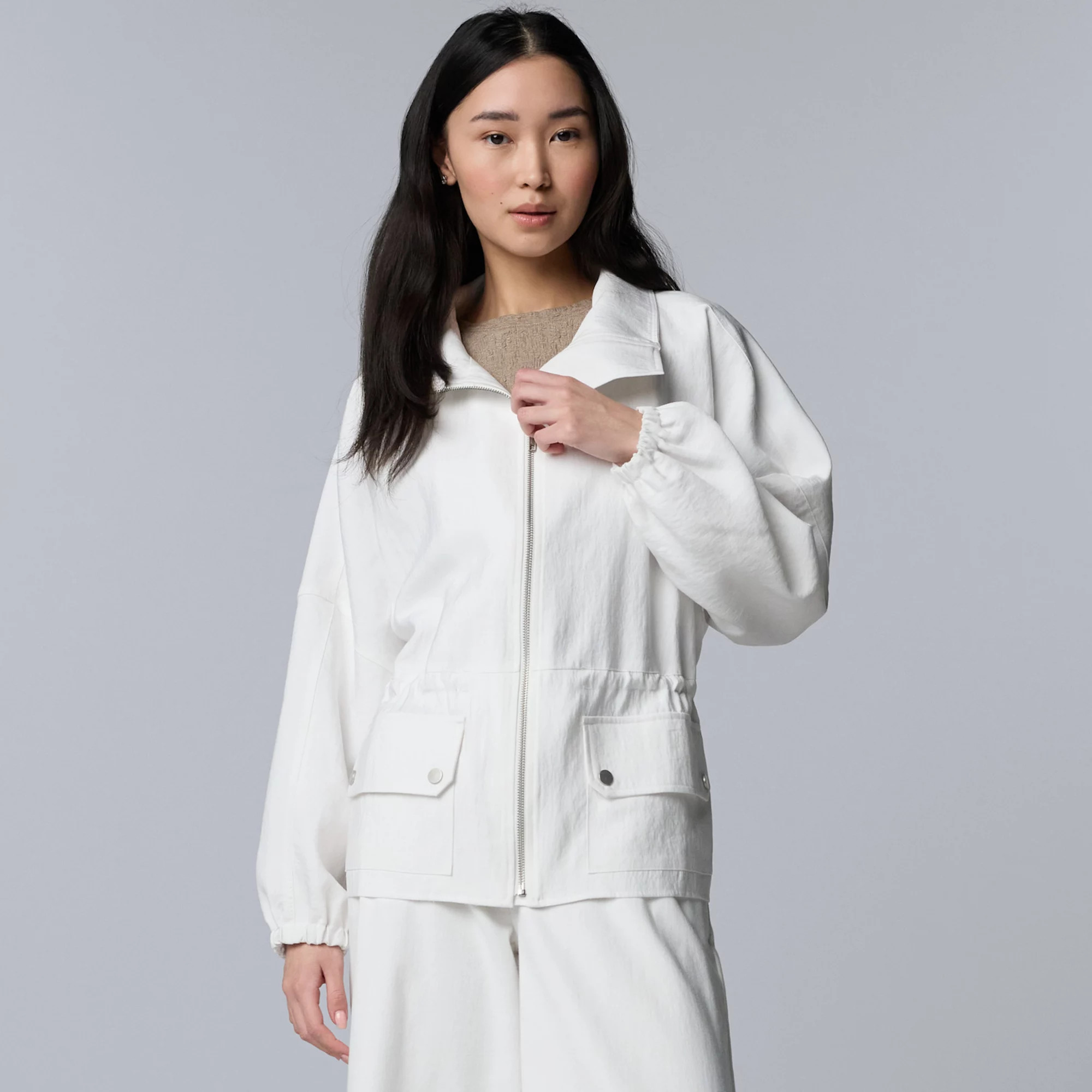 Women's Simply Vera Vera Wang Cinched Waist Utility Jacket | Kohl's