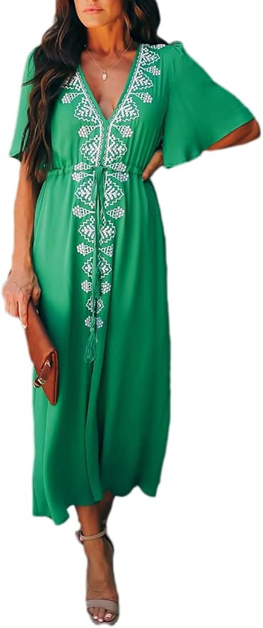 Bsubseach Women Beachwear Turkish Kaftans Long Swimsuit Cover up Caftan Beach Dress | Amazon (US)