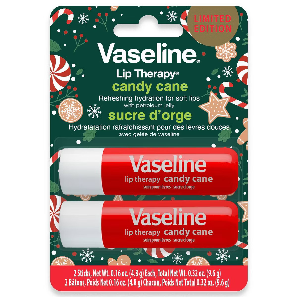 Vaseline Lip Therapy - Candy Cane - 0.32oz | Target