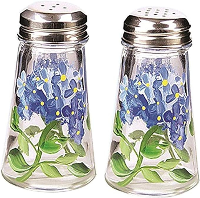 Grant Howard Hand Painted Tapered Salt and Pepper Shaker Set, Blue Hydrangeas, Blue | Amazon (US)