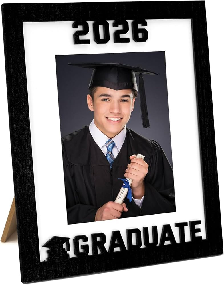2026 Graduation Photo Frame, Laser Engraved Wood Keepsake for Class of 2026, 8x10 & 5x7 Double Op... | Amazon (US)