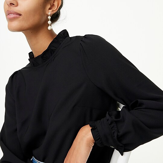 Long-sleeve ruffleneck top | J.Crew Factory