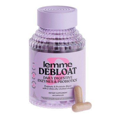 Lemme Debloat Probiotic & Enzyme Capsules - Bloat Relief & Digestive Support - 5 Enzymes - 60ct | Target