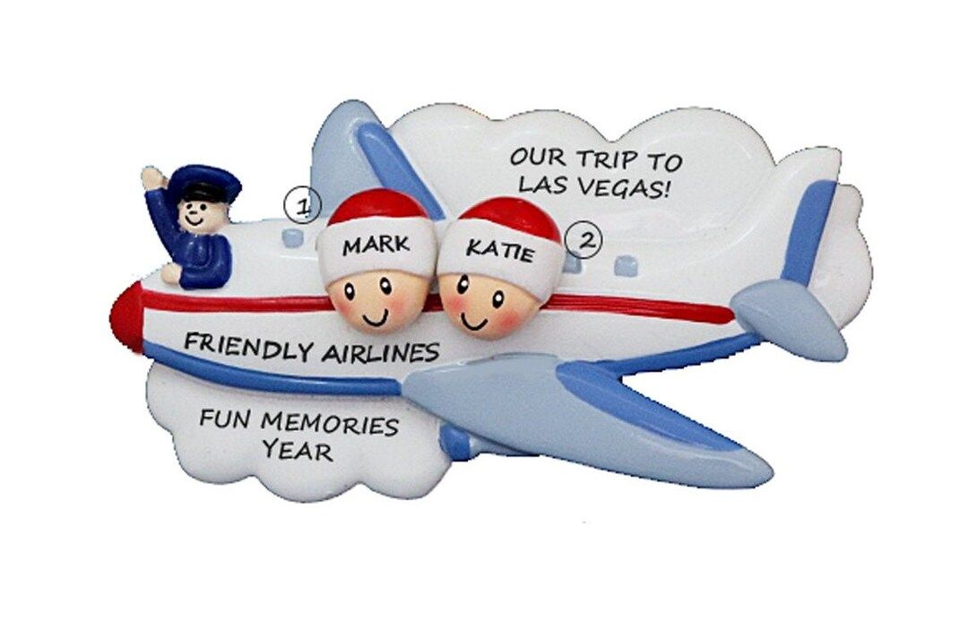 Couple Airplane Trip Personalized Ornament  Christmas - Etsy | Etsy (US)