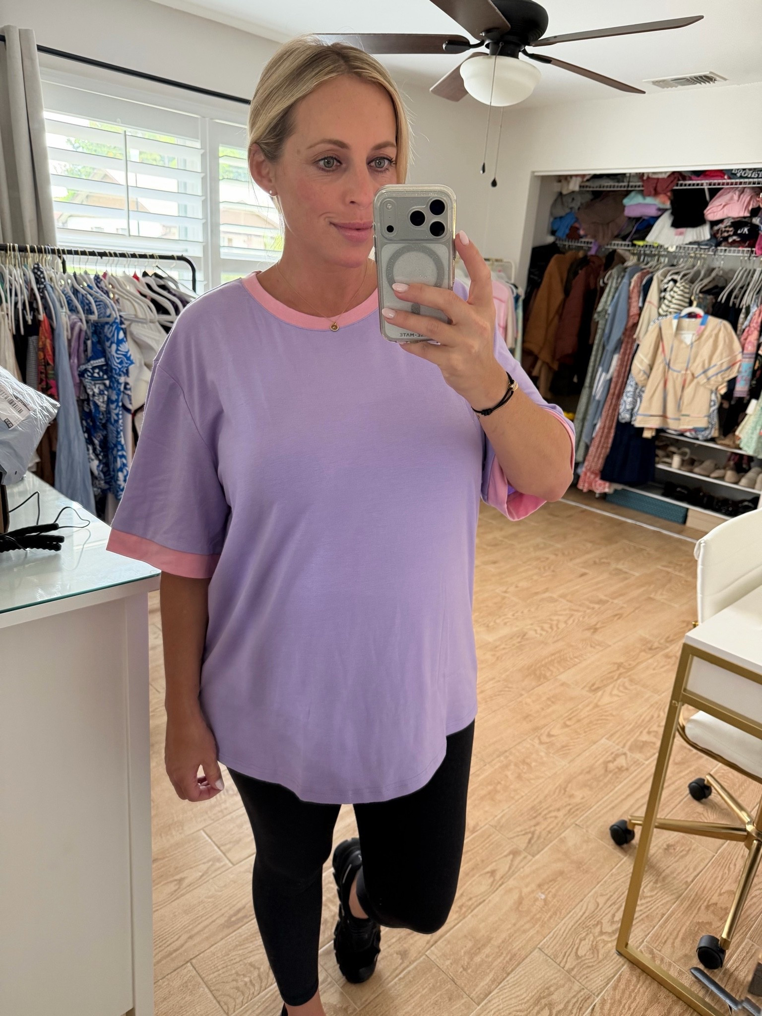 Casual outfit. Wearing XL in oversized tee, 10 in Lululemon leggings and 9 in on cloud sneakers. 26 weeks pregnant

#LTKootd #LTKMidsize #LTKBump