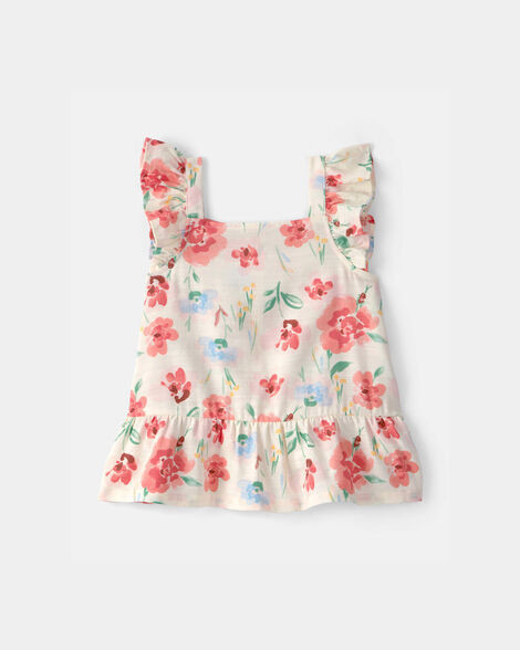 Carter's Toddler Girls Girl Floral Peplum Top - Cream 3T Cream | Carter's Inc