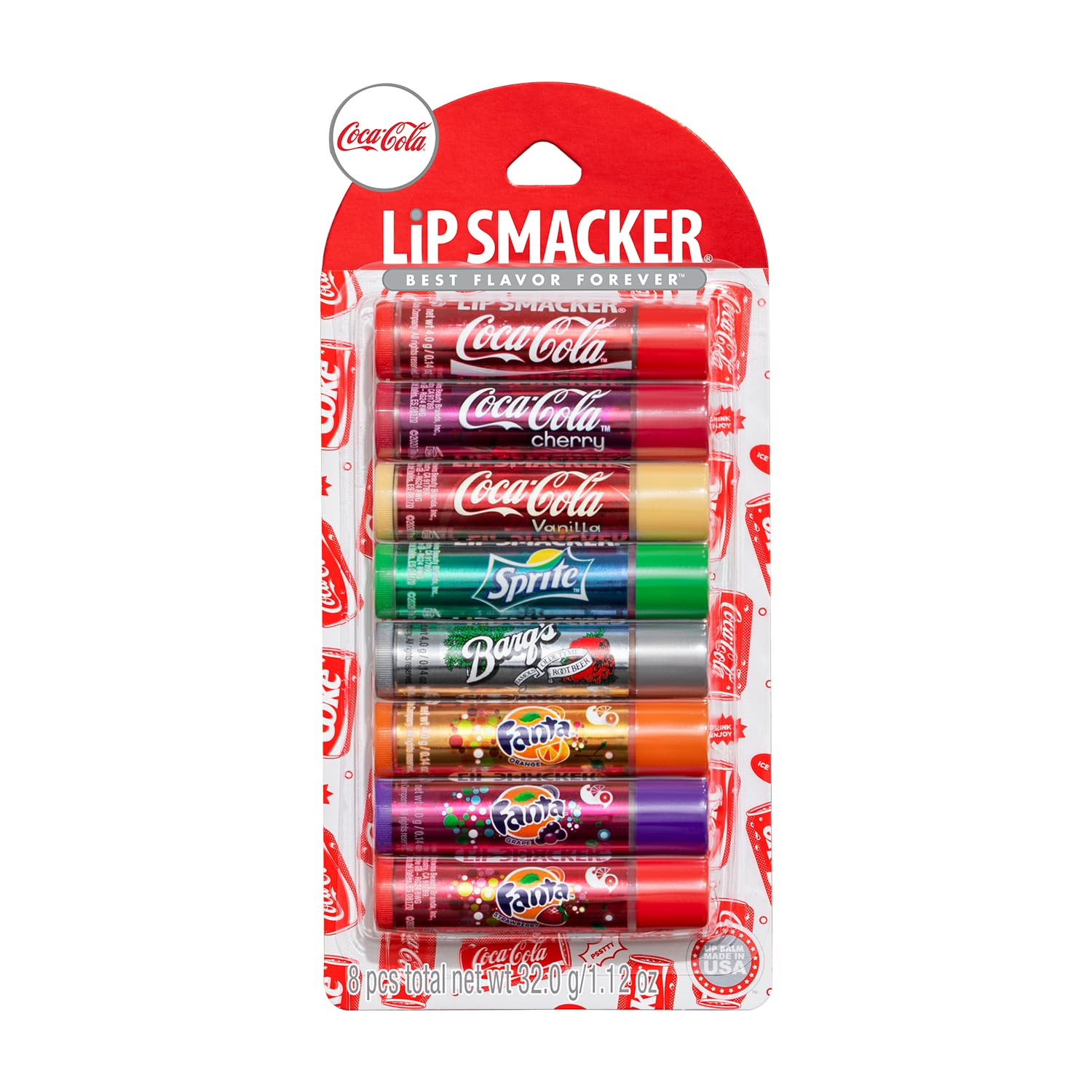 Lip Smacker Coca-Cola Flavored Balm, 8 Count, Flavors Coke, Cherry Vanilla Sprite, Root Beer, Ora... | Amazon (US)
