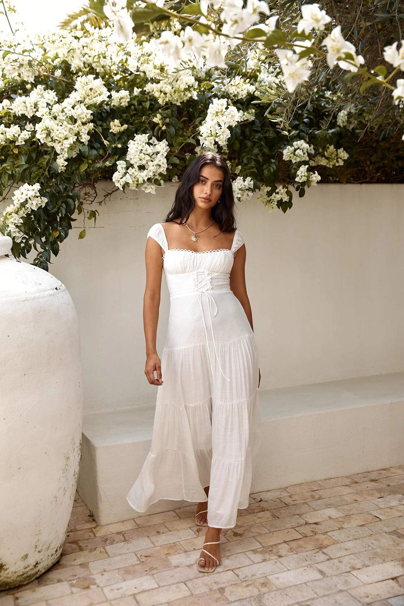 Party Favour Maxi Dress White | Fortunate One