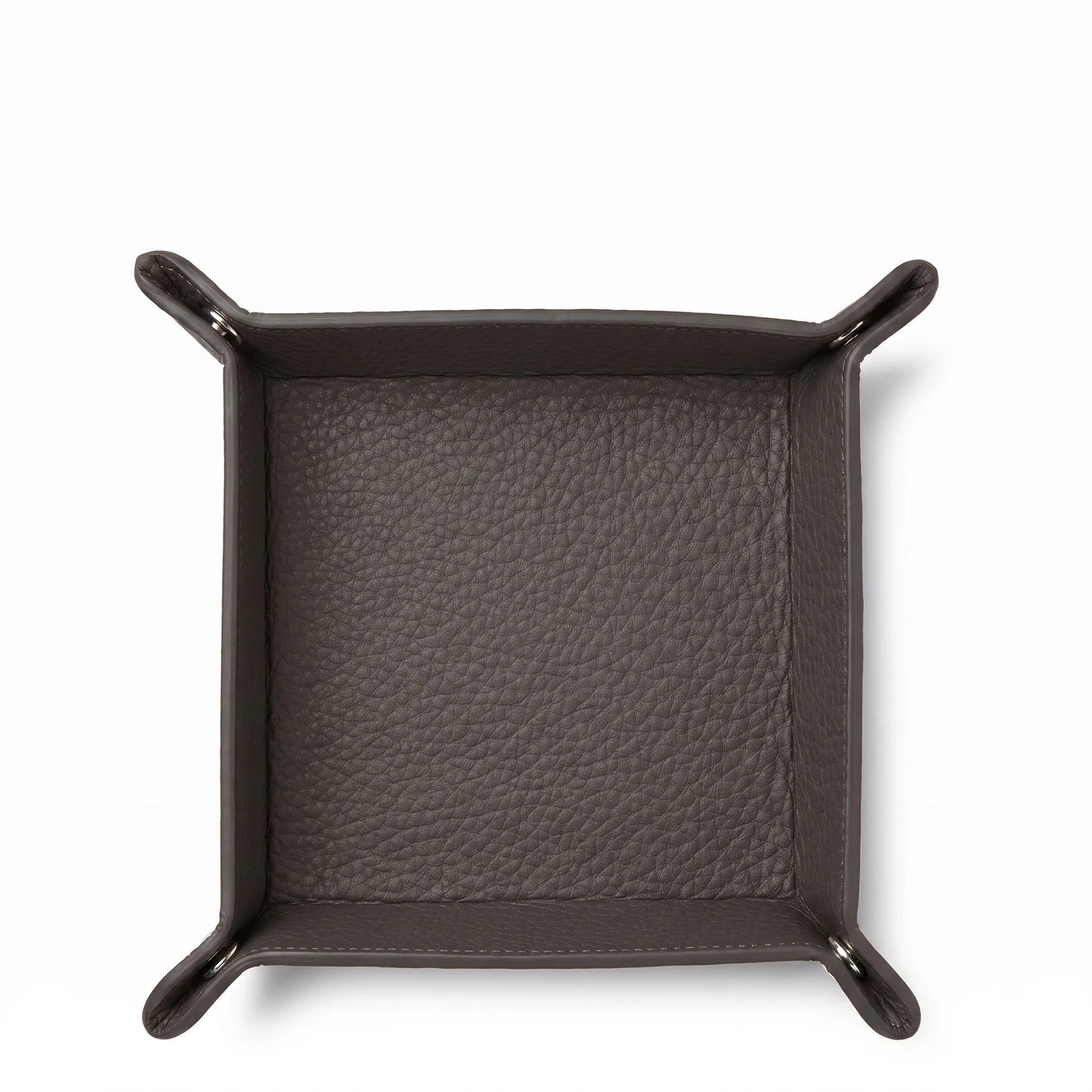 Leatherology square valet tray in driftwood