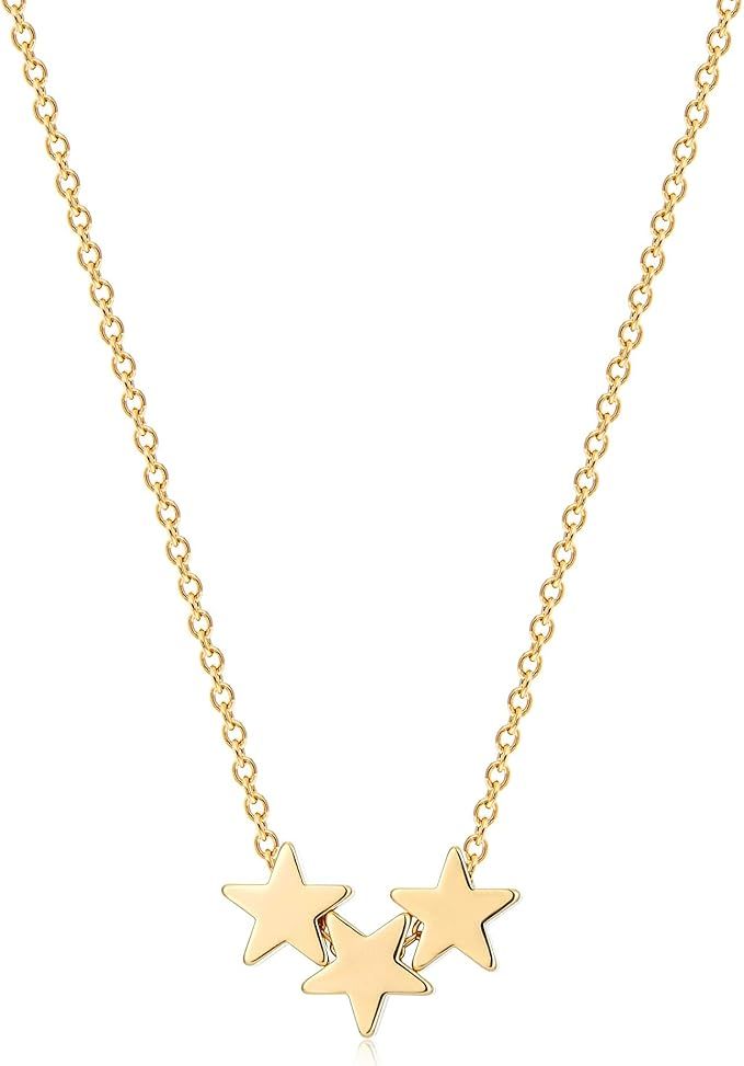 Lucky Star Pendant Necklaces,18k Gold Plated Three Stars Handmade Generations Necklace for Grandm... | Amazon (US)