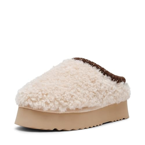 Steve Madden Women's Selena Platform Slip-On Boot, Natural, 8 | Amazon (US)