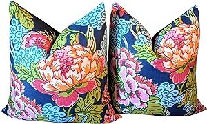 MangGou Flowershave357 Pillow Cover Thibaut honshu Floral Pillow Bright and Cheery Pillows Chinoi... | Amazon (US)