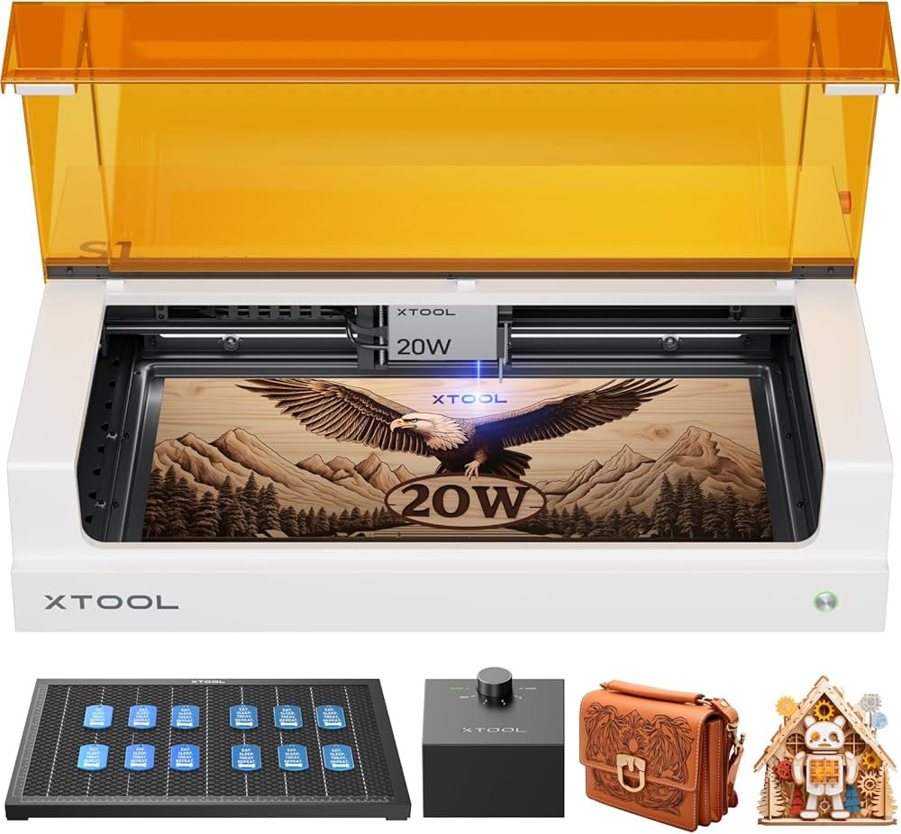 xTool S1 20W Laser Engraver and Cutter Machine with Air Assist & Honeycomb, 23.93" x 15.16" Bed S... | Amazon (US)