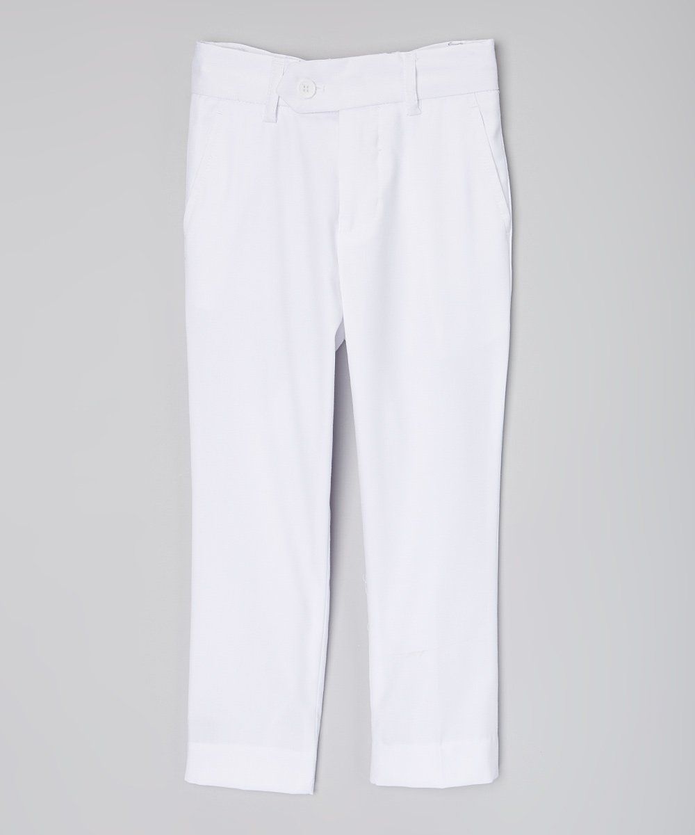Isaac Michael Boys' Dress Pants White - White Trousers - Boys | Zulily