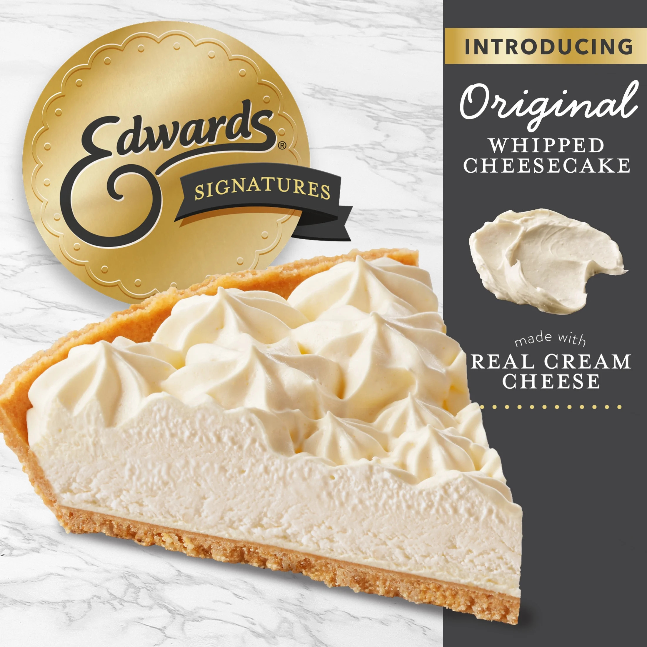 Edwards Signature Desserts Frozen Original Whipped Cheesecake, 24.0 oz | Walmart (US)