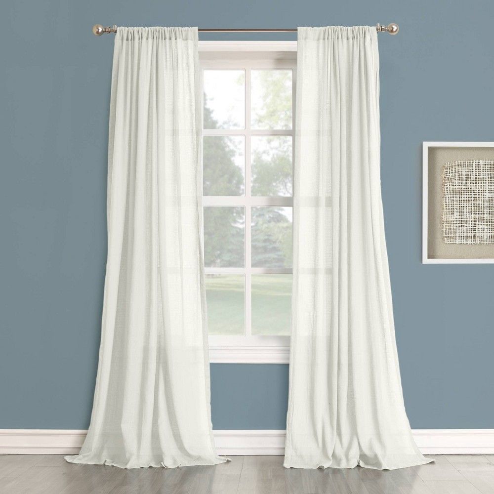 63""x50"" Harvey Cotton Gauze Texture SemiSheer Curtain Panel White - No. 918 | Target