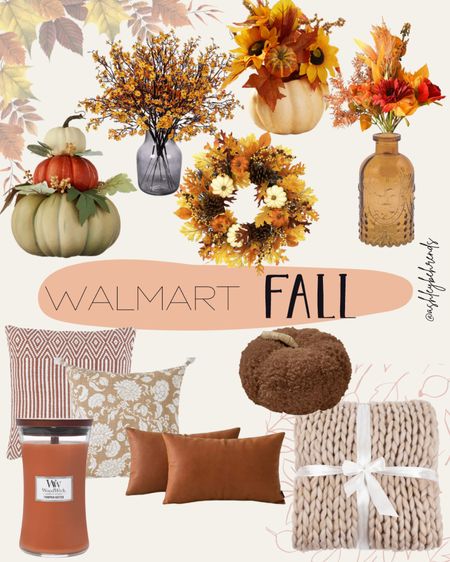 Walmart fall decor 🍂🌾🤎🎃
#homedecor #falldecorations #affordabledecor #fallwreath #pumpkin #throwpillow #candle #blanket #fallflorals #fallcenterpiece #plushpumpkin #pumpkinpillow #leather 

#LTKunder50 #LTKSeasonal #LTKhome