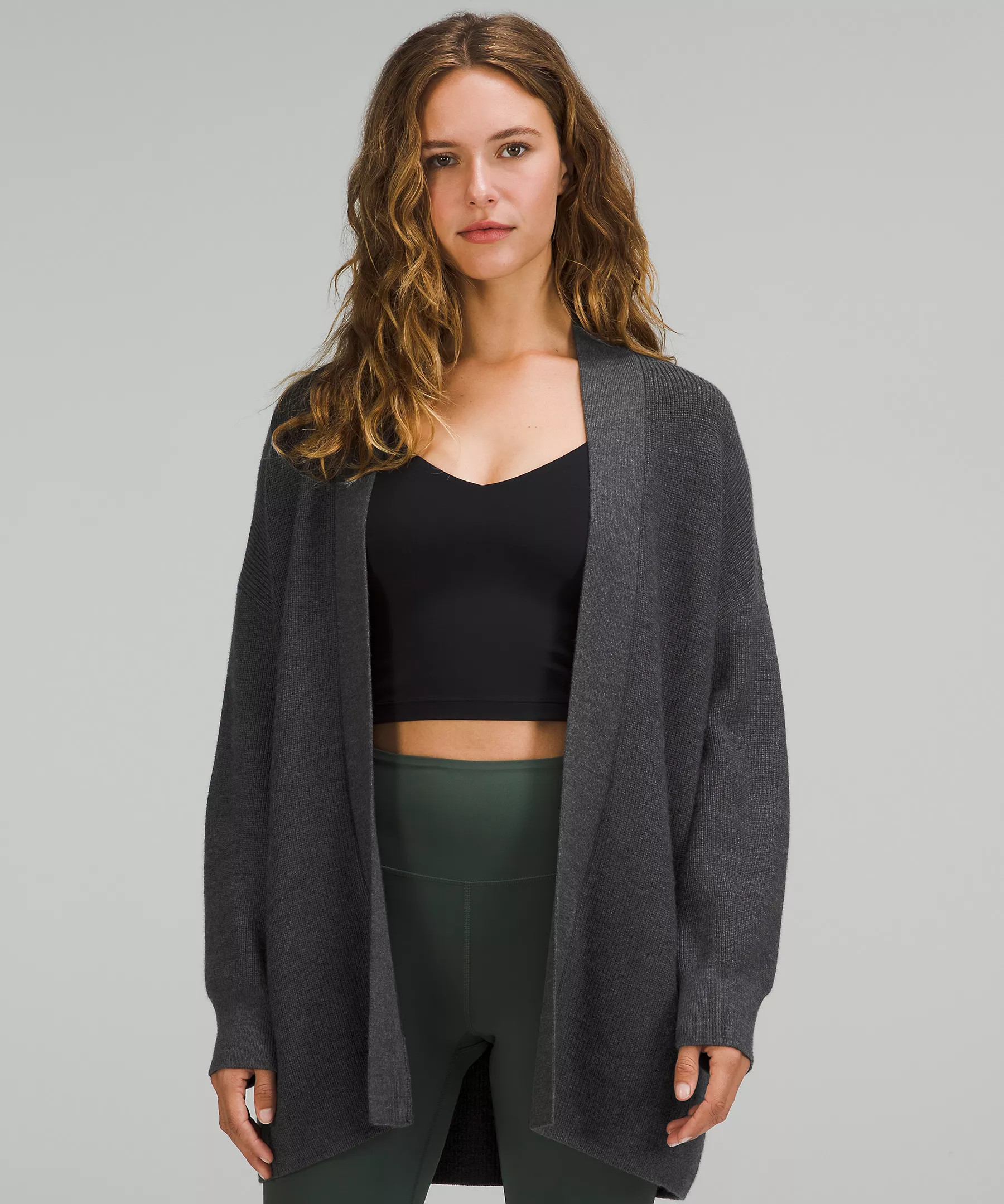 Merino Wool-Blend Ribbed Long Wrap Sweater | Lululemon (US)