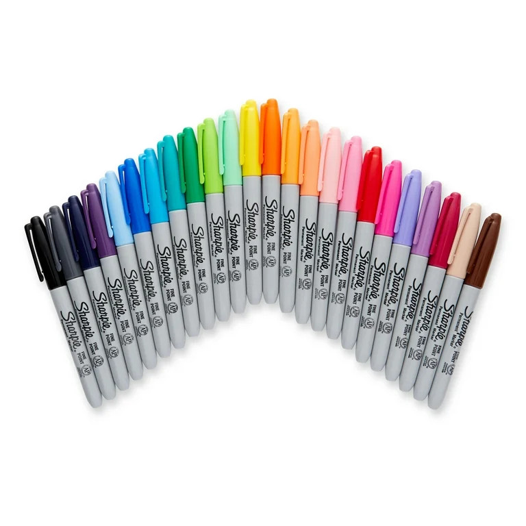 Sharpie Electro Pop Permanent Markers, Fine Point, Assorted Colors, 24 Count | Walmart (US)