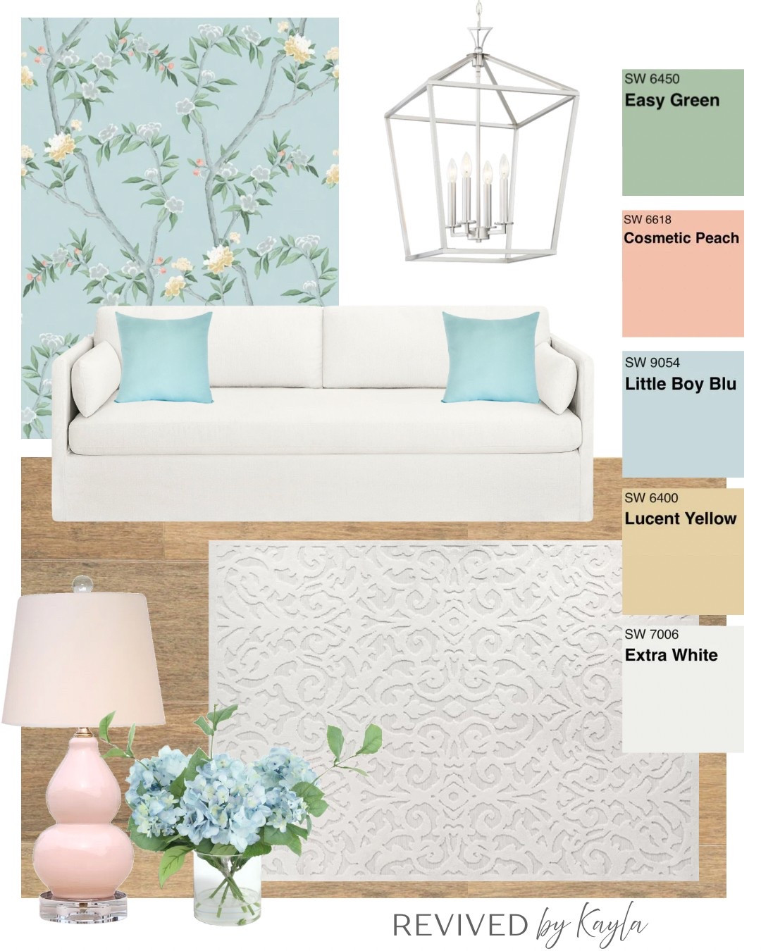 All the spring vibes with this blue living room color palette mood board 🩵

#homedecor #homeinspo #livingroom #livingroominspo #livingroomdecor #livingroomfurniture #whitecouch #homedesign #homestyling #decor #moodboard #colorpalette #spring Living room decor inspo idea, living room design, living room style, white couch, blue and pink floral wallpaper, white rug 

#LTKFindsUnder50 #LTKFindsUnder100 #LTKHome