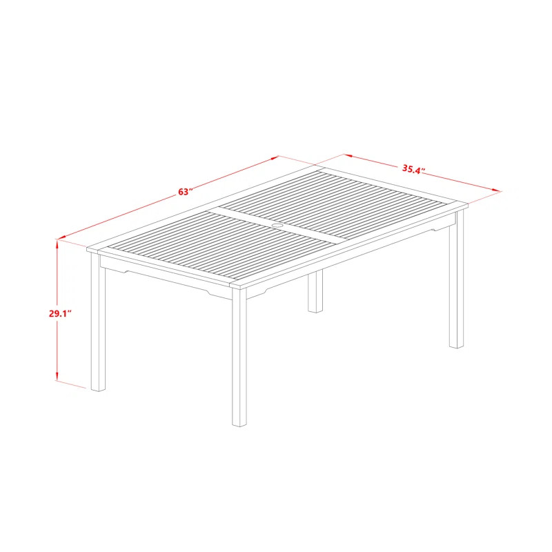 Deonte Rectangular 6 - Person 63'' L Outdoor | Wayfair North America