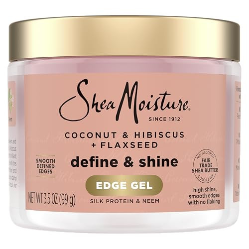 Shea Moisture Define & Shine Edge Gel + Flaxseed Coconut & Hibiscus Holds and Controls Edges All Day Infused With Glycerin, Coconut Oil and an Invigorating Sweet Scent Paraben-Free Hair 3.5 OZ | Amazon (US)