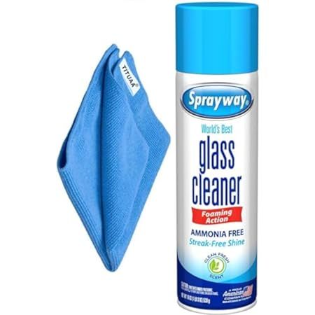 Sprayway-Glass Cleaner, Foam Action, 19 Fl Oz, (3 Pack) - Bundle With 1 Microfiber Cleaning Cloth... | Amazon (US)