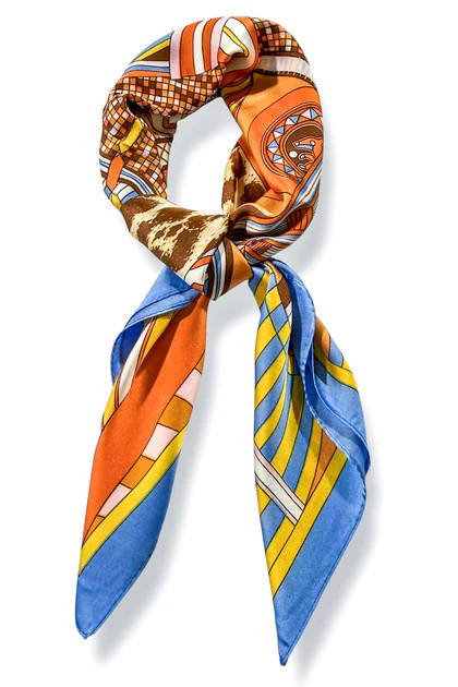 Seeing Right Through Blue and Orange Scarf | The Willow Tree