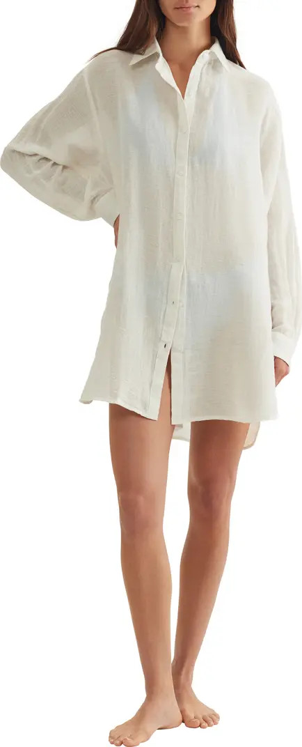 Boyfriend Long Sleeve Cover-Up Tunic | Nordstrom