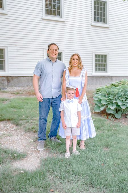 Family outfit, graduation outfit, women’s dress, blue dress, blue and white dress, kids outfit, boys outfit, boy outfit

Bow tie is from @cottontailbowco 

Kyle’s shirt is sold out in that color, but I linked the same shirt in a different outfit 

#familyoutfit #graduationoutfit #boyoutfit #womensdress #blueandwhitedress 

#LTKFindsUnder50 #LTKKids #LTKFamily