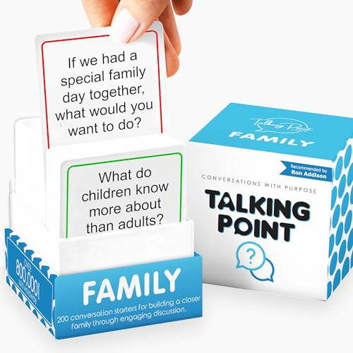 200 Family Conversation Cards - Put Down The Phones & Connect with Family - Get to Know Each Other Better with Meaningful Talk - Let Kids Express Themselves, Great for Dinner Table & Road Trips | Amazon (US)