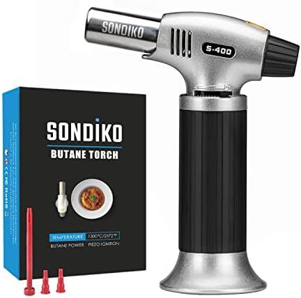 Sondiko Butane Torch S400, Refillable Kitchen Torch Lighter, Fit All Butane Tanks Blow Torch with... | Amazon (US)