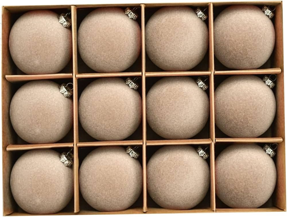 Maritown Velvet Christmas Ornaments Balls 12 Pcs 2.4 Inches Flocked Plastic Shatterproof Xmas Bal... | Amazon (US)