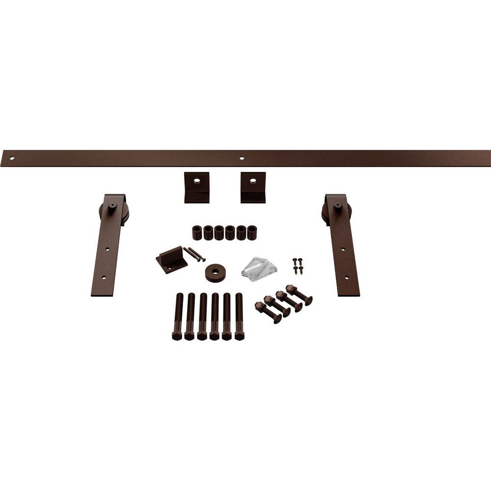 Goldberg Brothers Inc. 1-1/2 in. x 11-1/2 in. x 48 in. Steel Premium J-Strap Barn Door Hardware Set  | The Home Depot