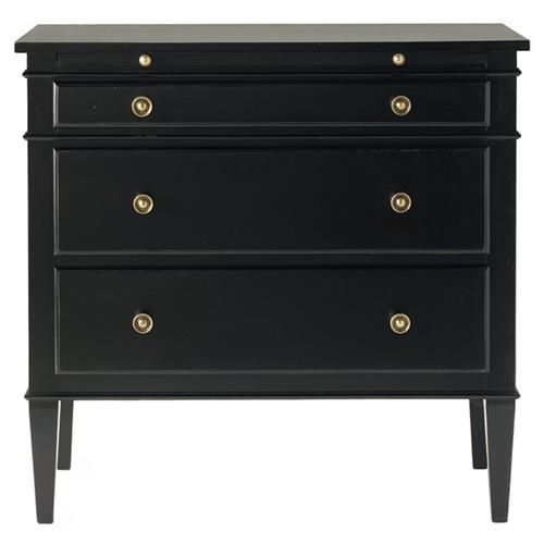 Hickory White French Country Espresso Black Maple Wood 3 Drawer Dresser | Kathy Kuo Home