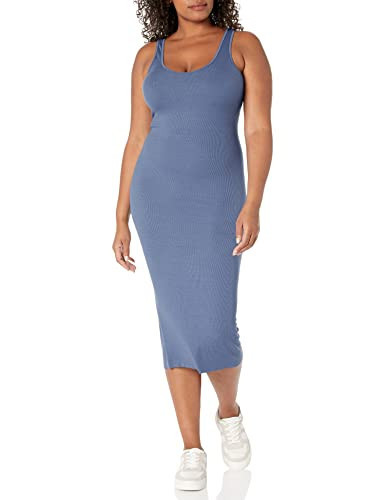 Enza Costa womens Stretch Silk Rib Tank Midi Casual Dress, Vintage Blue, X-Small US | Amazon (US)