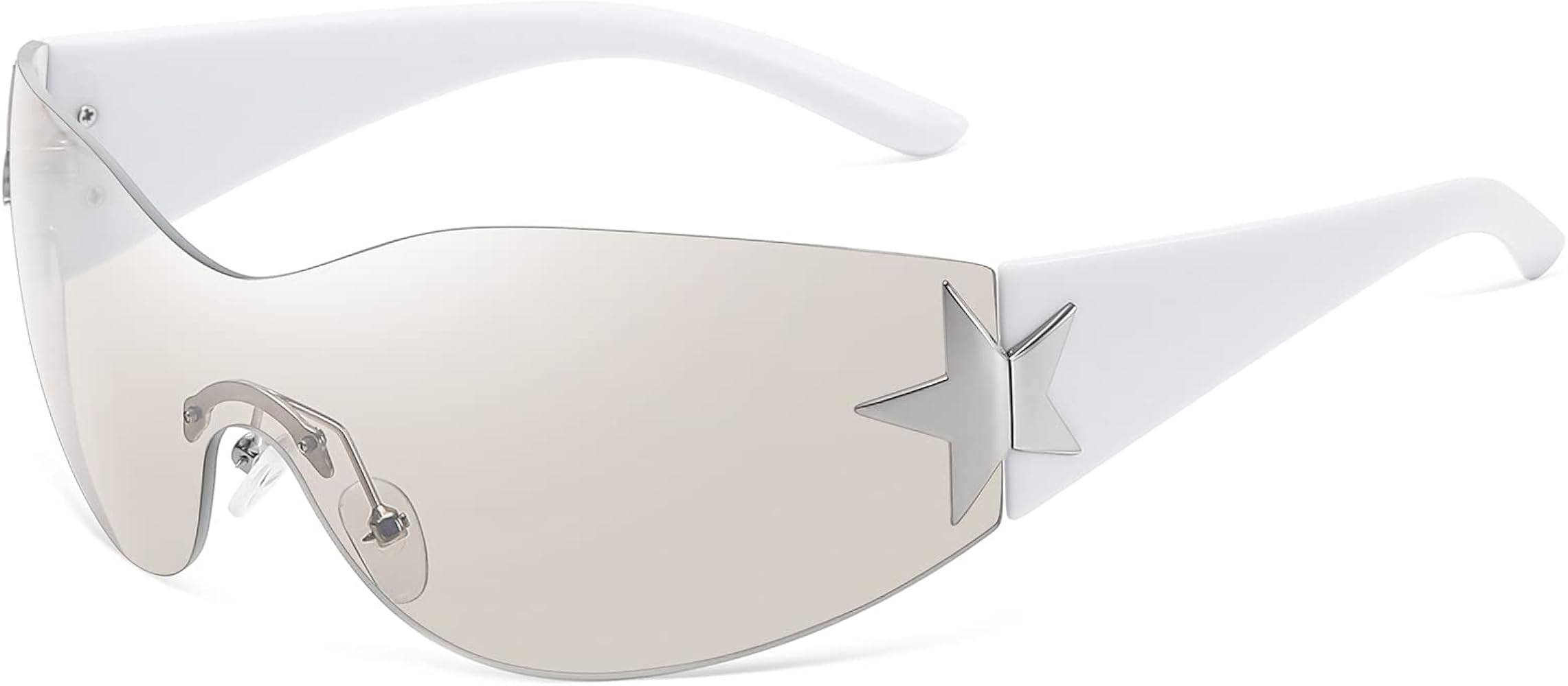 Eiuizah Y2k Sunglasses for Women Men Shield Wrap Around Fashion Sunglasses Trendy Oversized Frame... | Amazon (US)