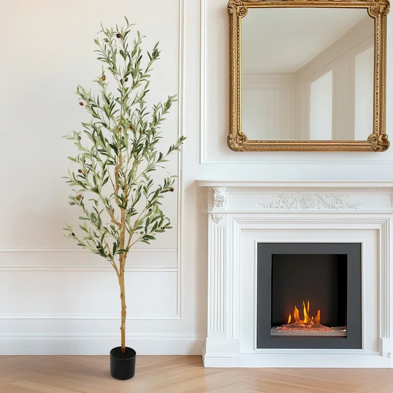 Nafresh 6ft Faux Olive Tree with Real Wood Trunk and Realistic & Full Leaves, 72in Fake Olive Tre... | Walmart (US)