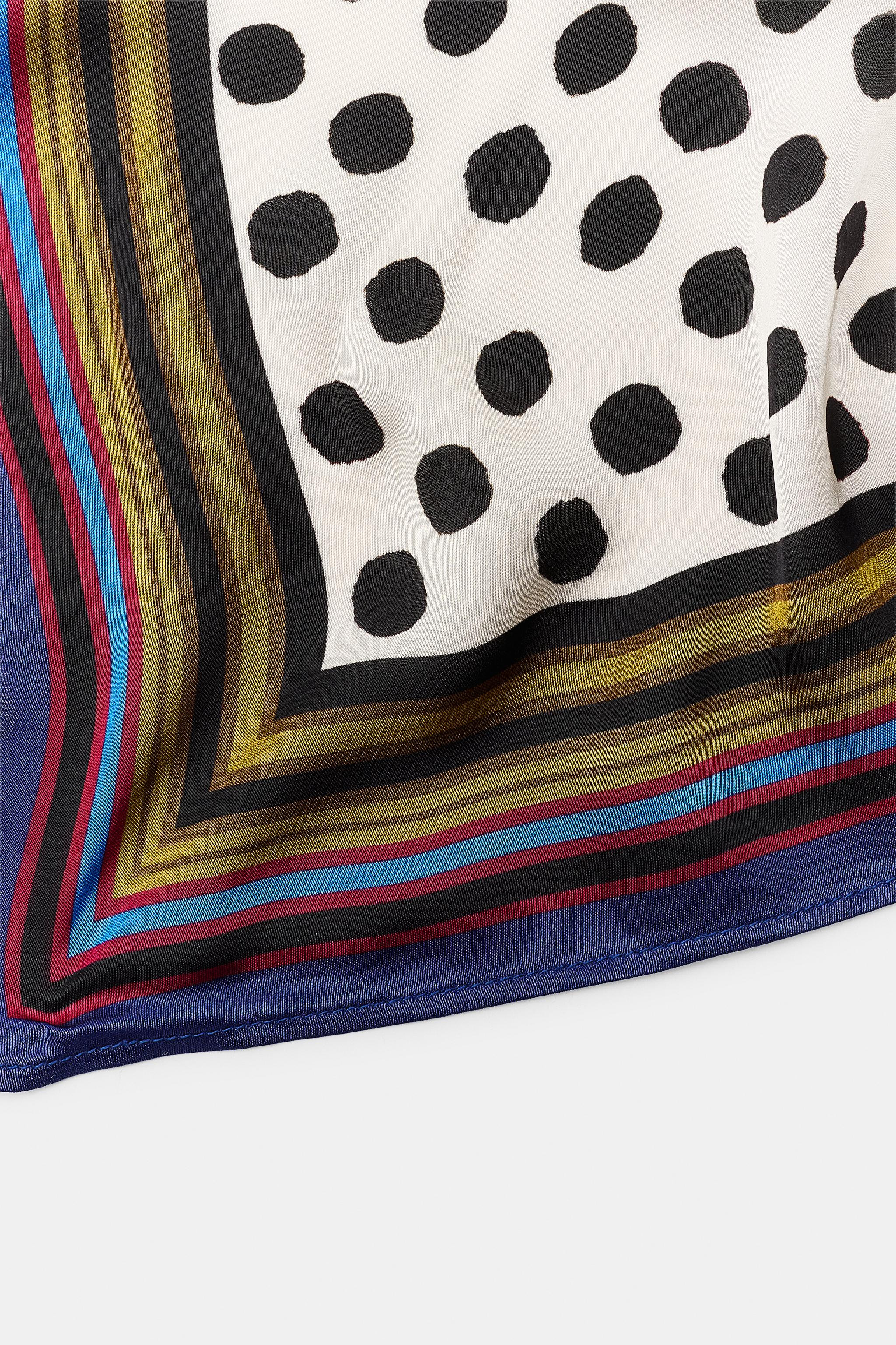 100% VISCOSE POLKA DOT PRINTED SCARF | Zara US