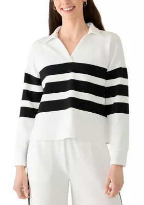 Women's Long Sleeve Striped Collared Top | Belk