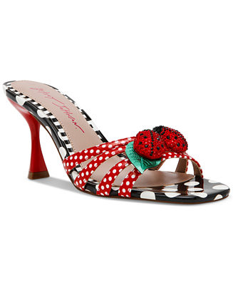 Betsey Johnson Women's Clovr Ladybug Embellished Dress Mules - Macy's | Macy's