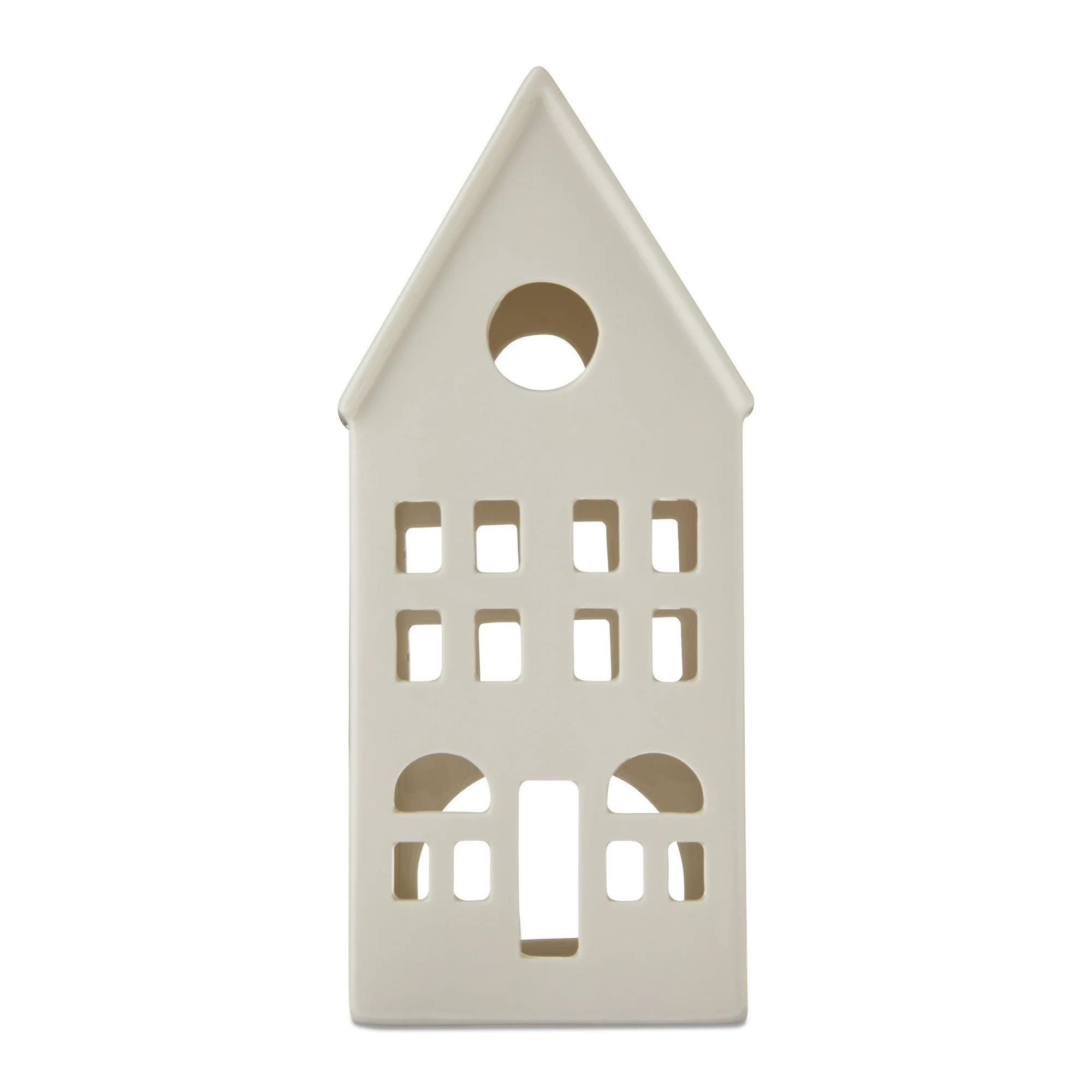 Ceramic Tall Decorative House Christmas Tabletop Decoration, White, 8", by My Texas House | Walmart (US)