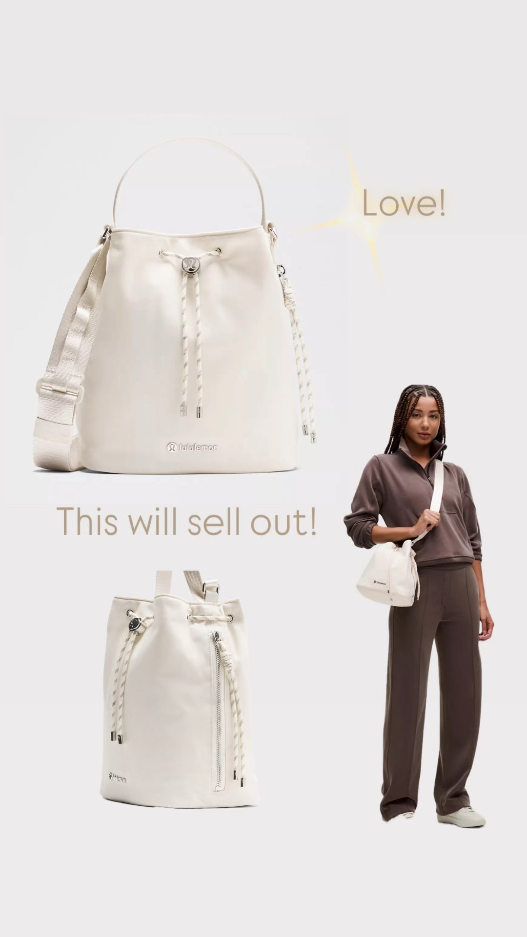 Drawstring Bucket Crossbody Bag 5L curated on LTK